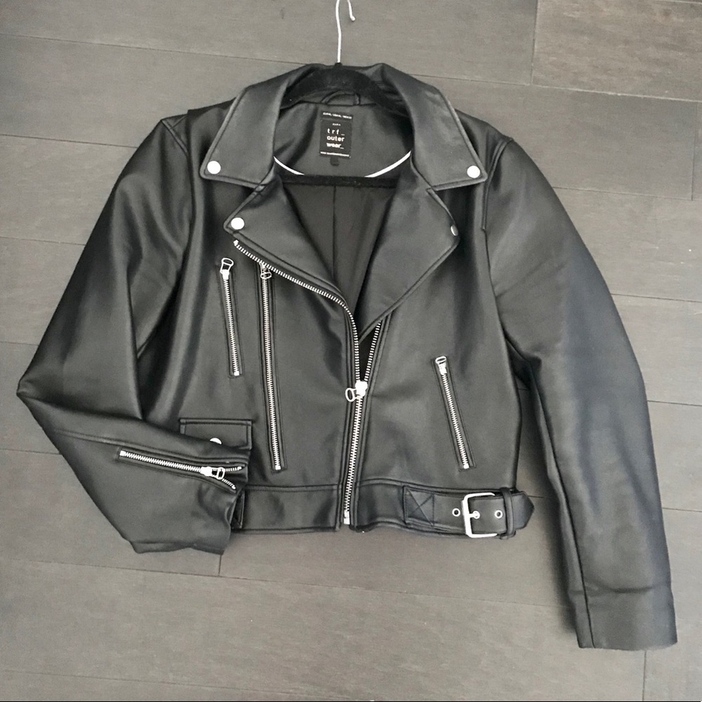 Zara Faux Leather Biker Jacket